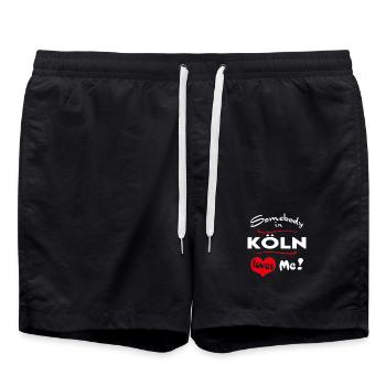 Köln Stadt Urban T-Shirt City Heimatliebe Town - Badeshorts - Schwarz - Vorne - AI Model Male 185 light (185cm)