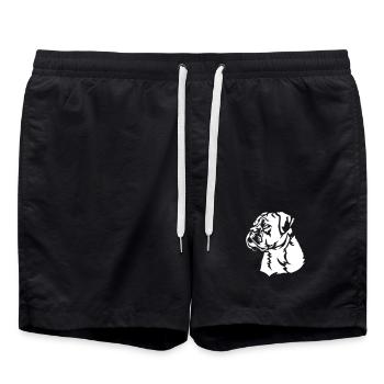 Continental Bulldog Kopf "Black Edition" - Badeshorts - Schwarz - Vorne - AI Model Male 185 light (185cm)