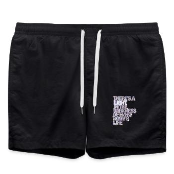 Licht in der Dunkelheit des Lebens - Badeshorts - Schwarz - Vorne - AI Model Male 185 light (185cm)
