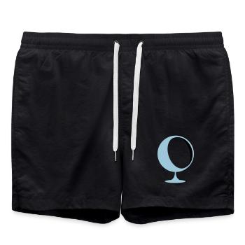 retro lounge chair eames panton - Swim Trunks - black - Front - AI Model Male 185 light (185cm)