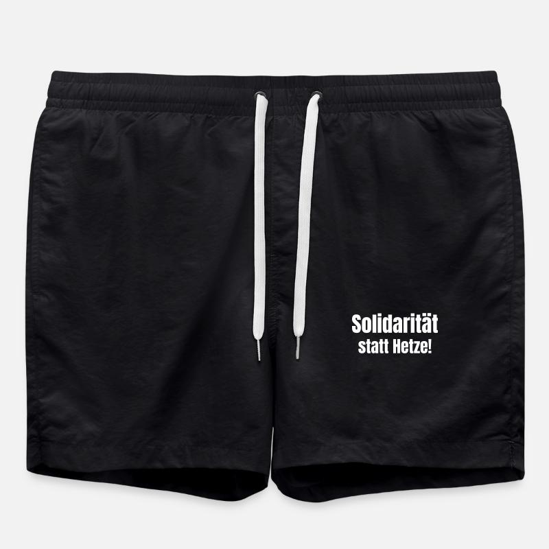 Solidarität statt Hetze° - Badeshorts - Schwarz