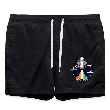 Espace et rétro - Short de bain - noir - Devant - AI Model Male 185 light (185cm)