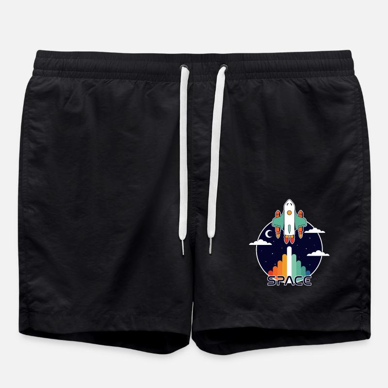 Space and retro - Swim Trunks - black
