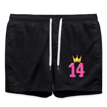 14 Number Crown - Swim Trunks - black - Front - AI Model Male 185 light (185cm)