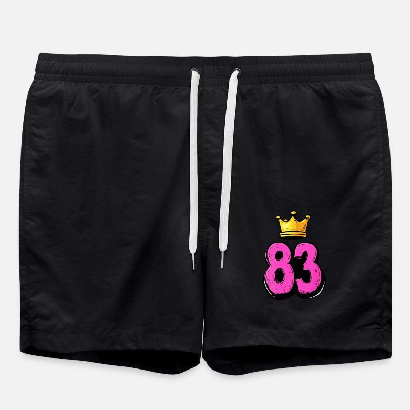 83 Nombre Couronne - Short de bain - noir