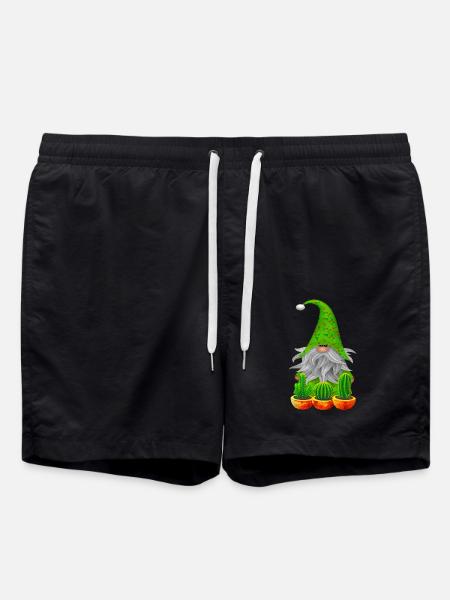 Gnome Garten Kaktus - Badeshorts - Schwarz
