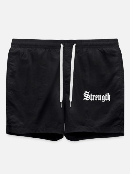Power and Determination: Strength - Swim Trunks - black