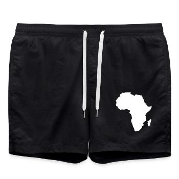 Afrique continent carte blanc - Short de bain - noir - Devant - AI Model Male 185 light (185cm)