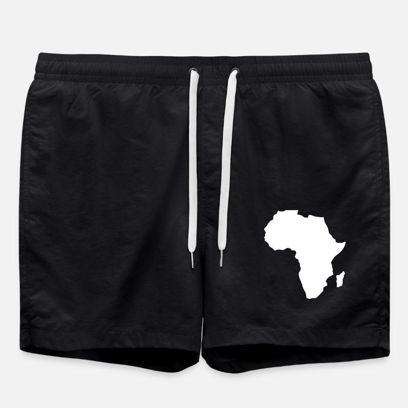 Afrique continent carte blanc - Short de bain - noir