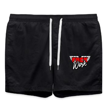 Fuck work - Swim Trunks - black - Front - AI Model Male 185 light (185cm)