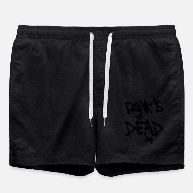 Punk is not dead yet - Swim Trunks - black