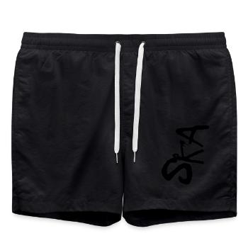 Ska-Punk - Badeshorts - Schwarz - Vorne - AI Model Male 185 light (185cm)