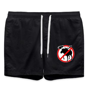 no moose allowed. Moose forbidden - Swim Trunks - black - Front - AI Model Male 185 light (185cm)
