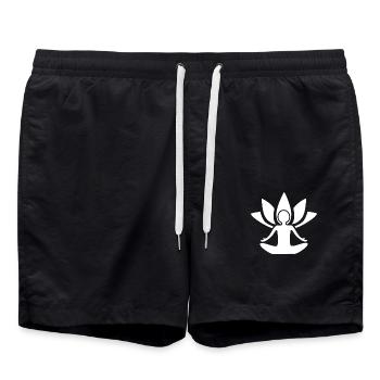 Namaste Yogi - Yoga - Short de bain - noir - Devant - AI Model Male 185 light (185cm)