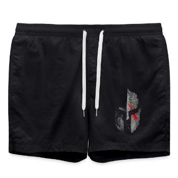 Mask of Spartacus - Spartan - Gladiator - Swim Trunks - black - Front - AI Model Male 185 light (185cm)
