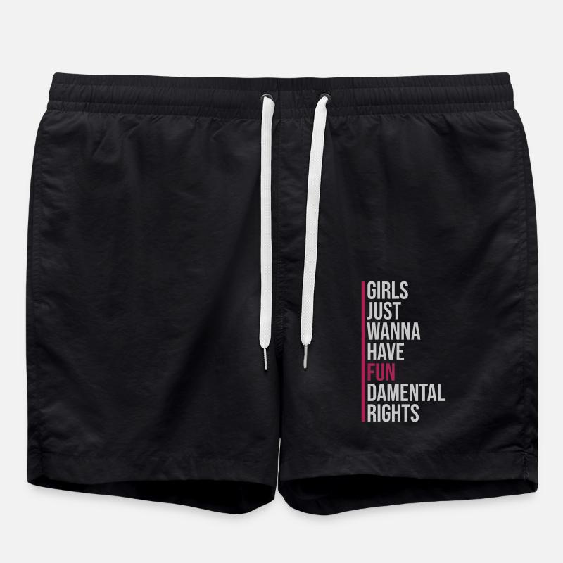 wanna have fundamental rights - Swim Trunks - black