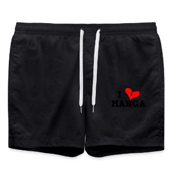 I love mangas - Swim Trunks - black - Front - AI Model Male 185 light (185cm)