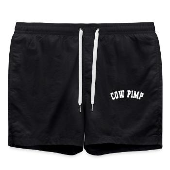Kuh Zuhälter Bauer - Badeshorts - Schwarz - Vorne - AI Model Male 185 light (185cm)