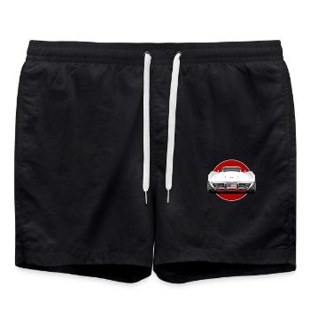 Echtes amerikanisches Muscle-Car - Badeshorts - Schwarz - Vorne - AI Model Male 185 light (185cm)