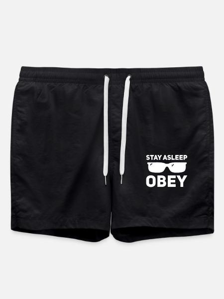 Sleep, obey - Swim Trunks - black