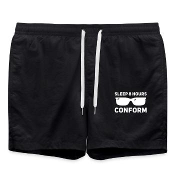 Dormez 8 heures, adaptez-vous - Short de bain - noir - Devant - AI Model Male 185 light (185cm)