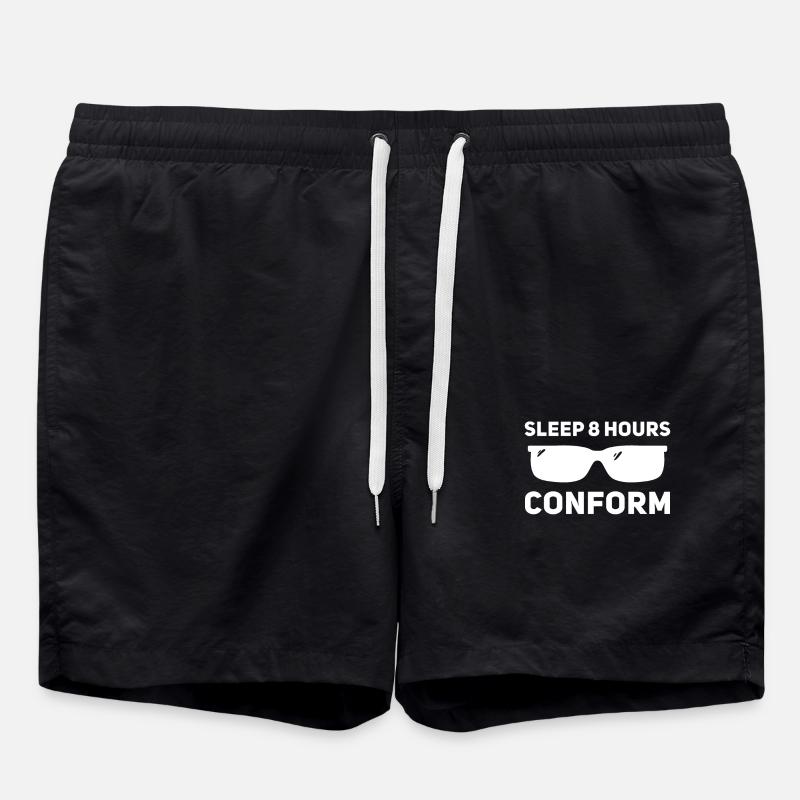 Sleep 8 hours, adapt - Swim Trunks - black