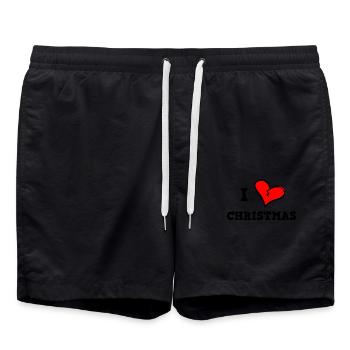 ich liebe Weihnachten - Badeshorts - Schwarz - Vorne - AI Model Male 185 light (185cm)