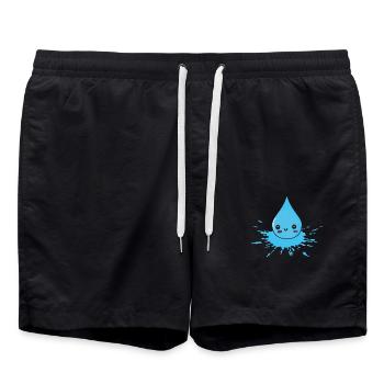 éclatement et éclaboussures - gouttes d’eau - Short de bain - noir - Devant - AI Model Male 185 light (185cm)