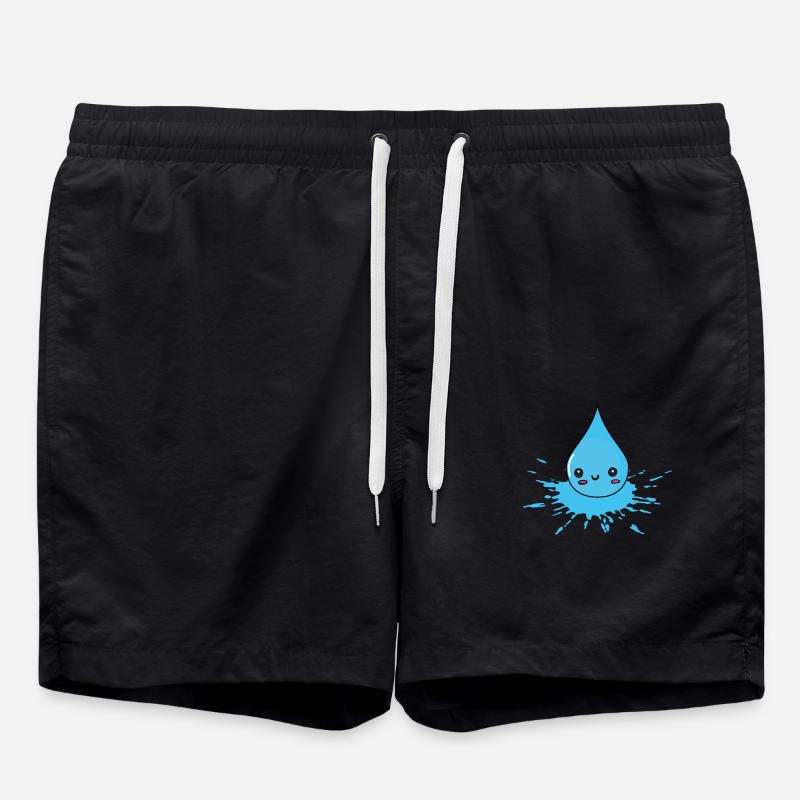 bursting and splashing - water drops - Swim Trunks - black
