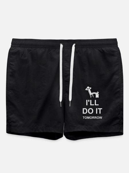 do it tomorrow quote - Swim Trunks - black