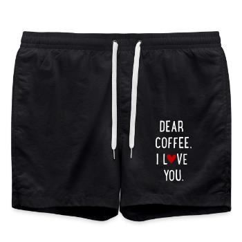 Dear Coffee - Badeshorts - Schwarz - Vorne - AI Model Male 185 light (185cm)
