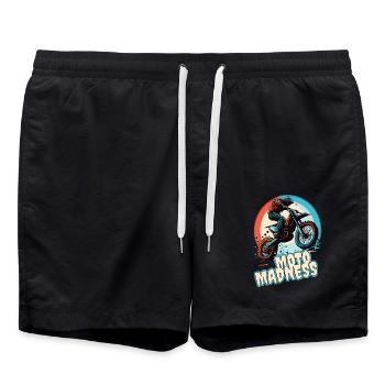 Verrücktes Madness Motocross - Badeshorts - Schwarz - Vorne - AI Model Male 185 light (185cm)