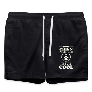 Mon Chien pense que je suis cool - Short de bain - noir - Devant - AI Model Male 185 light (185cm)