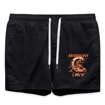 Ich mag Archeologie - Badeshorts - Schwarz - Vorne - AI Model Male 185 light (185cm)
