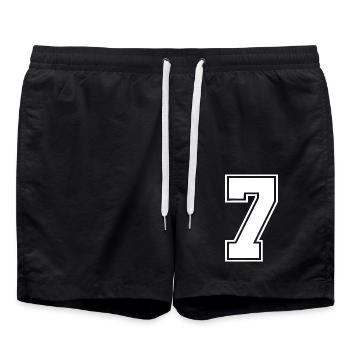 7 - Badeshorts - Schwarz - Vorne - AI Model Male 185 light (185cm)