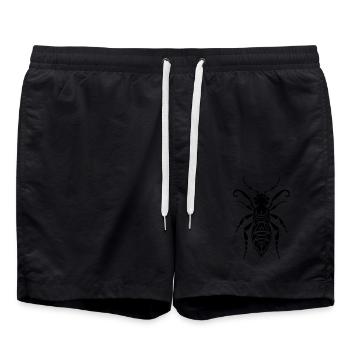 Tribal symbol of an insect: ant - Swim Trunks - black - Front - AI Model Male 185 light (185cm)