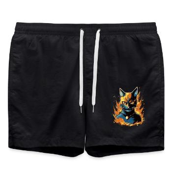 Super pattes en action: super chat - Short de bain - noir - Devant - AI Model Male 185 light (185cm)