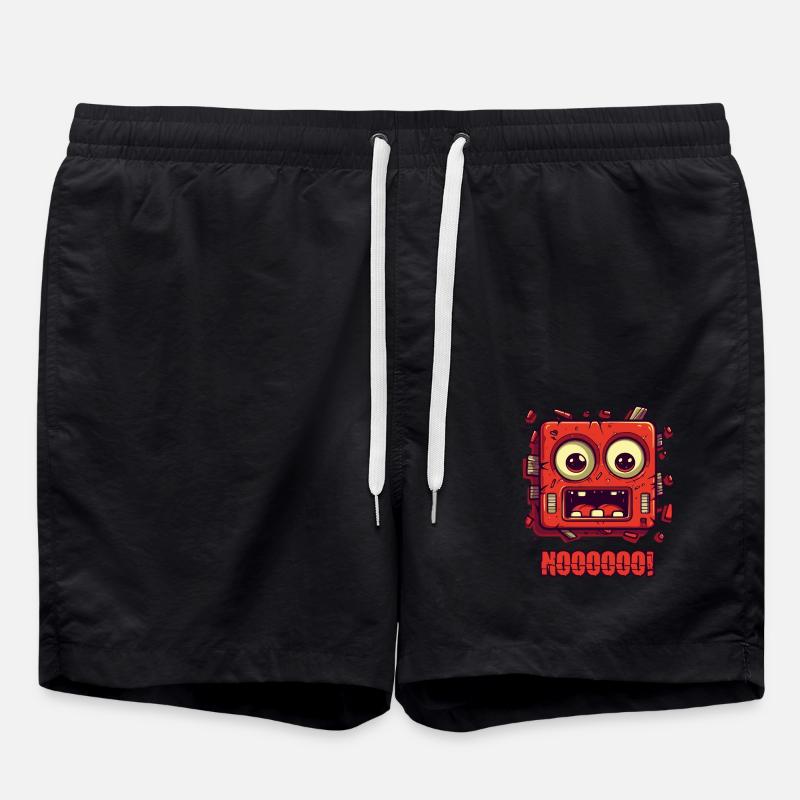 No! Funny face - Swim Trunks - black