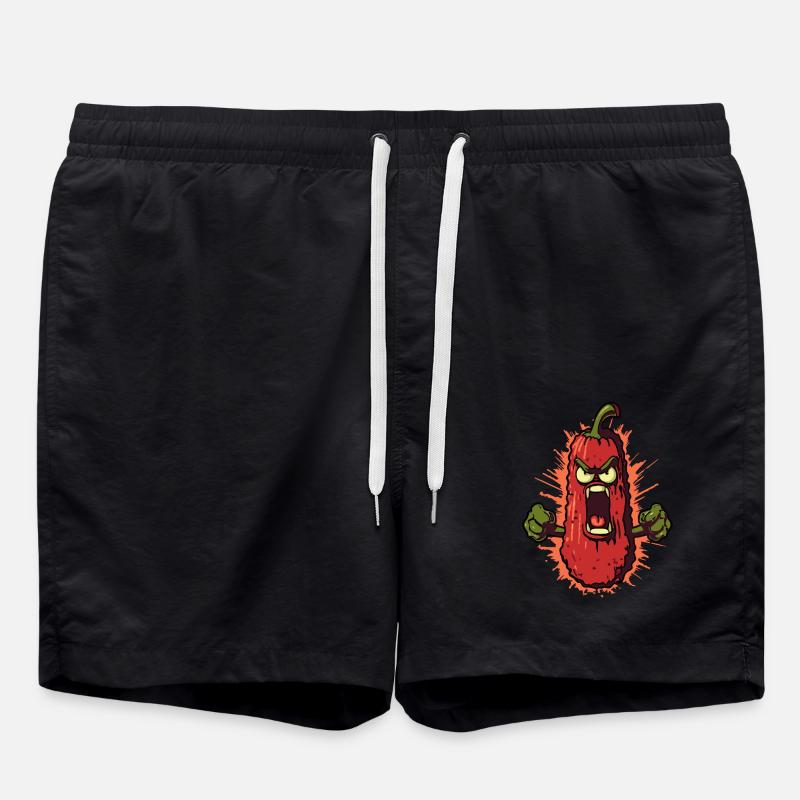 Angry vegetables - Swim Trunks - black