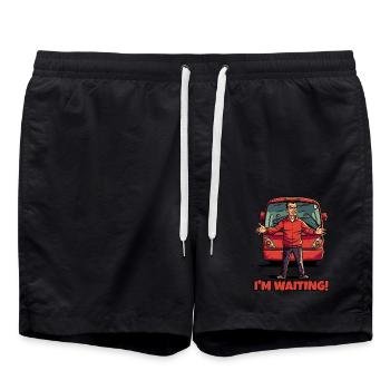 L’entraîneur fou attend l’équipe - Short de bain - noir - Devant - AI Model Male 185 light (185cm)