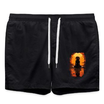 Grenouille noire - Short de bain - noir - Devant - AI Model Male 185 light (185cm)