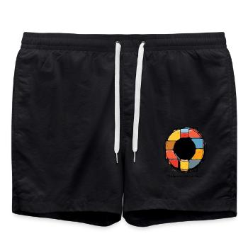 La déconstruction d’un beignet - Short de bain - noir - Devant - AI Model Male 185 light (185cm)