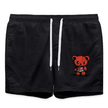 stuffed grunge toy bear - Swim Trunks - black - Front - AI Model Male 185 light (185cm)