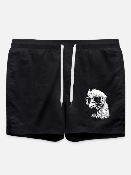 intelligent chicken - Swim Trunks - black