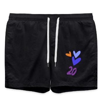 JAHRESTAG. ALLES GUTE ZUM GEBURTSTAG. ALLES GUTE ZUM GEBURTSTAG. - Badeshorts - Schwarz - Vorne - AI Model Male 185 light (185cm)