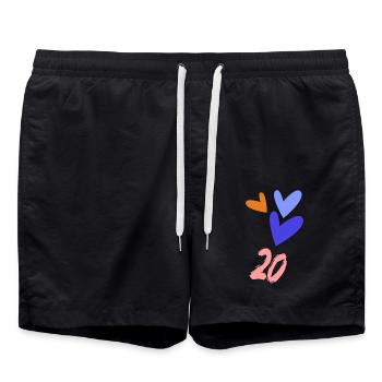 JAHRESTAG. ALLES GUTE ZUM GEBURTSTAG. ALLES GUTE ZUM GEBURTSTAG. - Badeshorts - Schwarz - Vorne - AI Model Male 185 light (185cm)