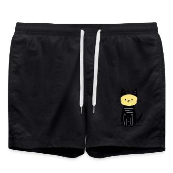 chat mignon - Short de bain - noir - Devant - AI Model Male 185 light (185cm)