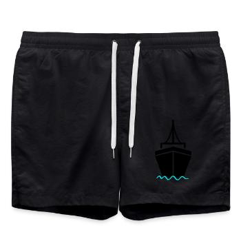 Ship 2 - Swim Trunks - black - Front - AI Model Male 185 light (185cm)