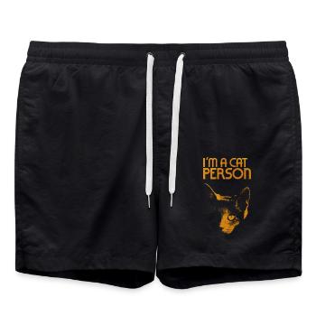 I'm a cat person - Swim Trunks - black - Front - AI Model Male 185 light (185cm)