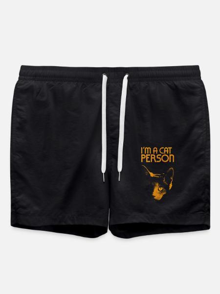 I'm a cat person - Swim Trunks - black